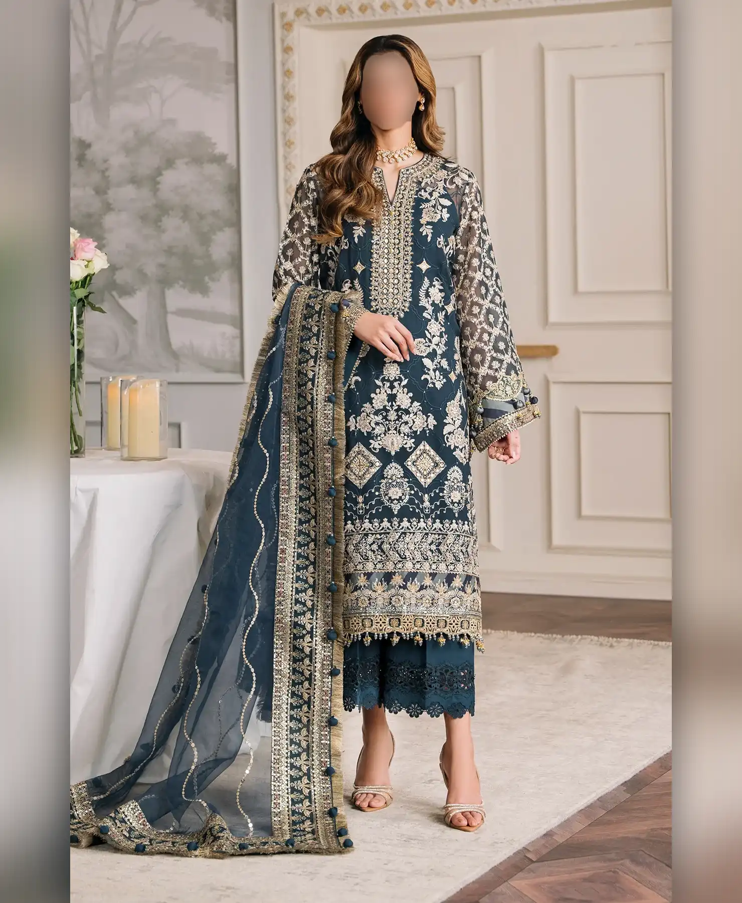 Blue Chantelle by Nayab Fashion Bridal Dress Ladies Fashion Women Clothing Casual Dress