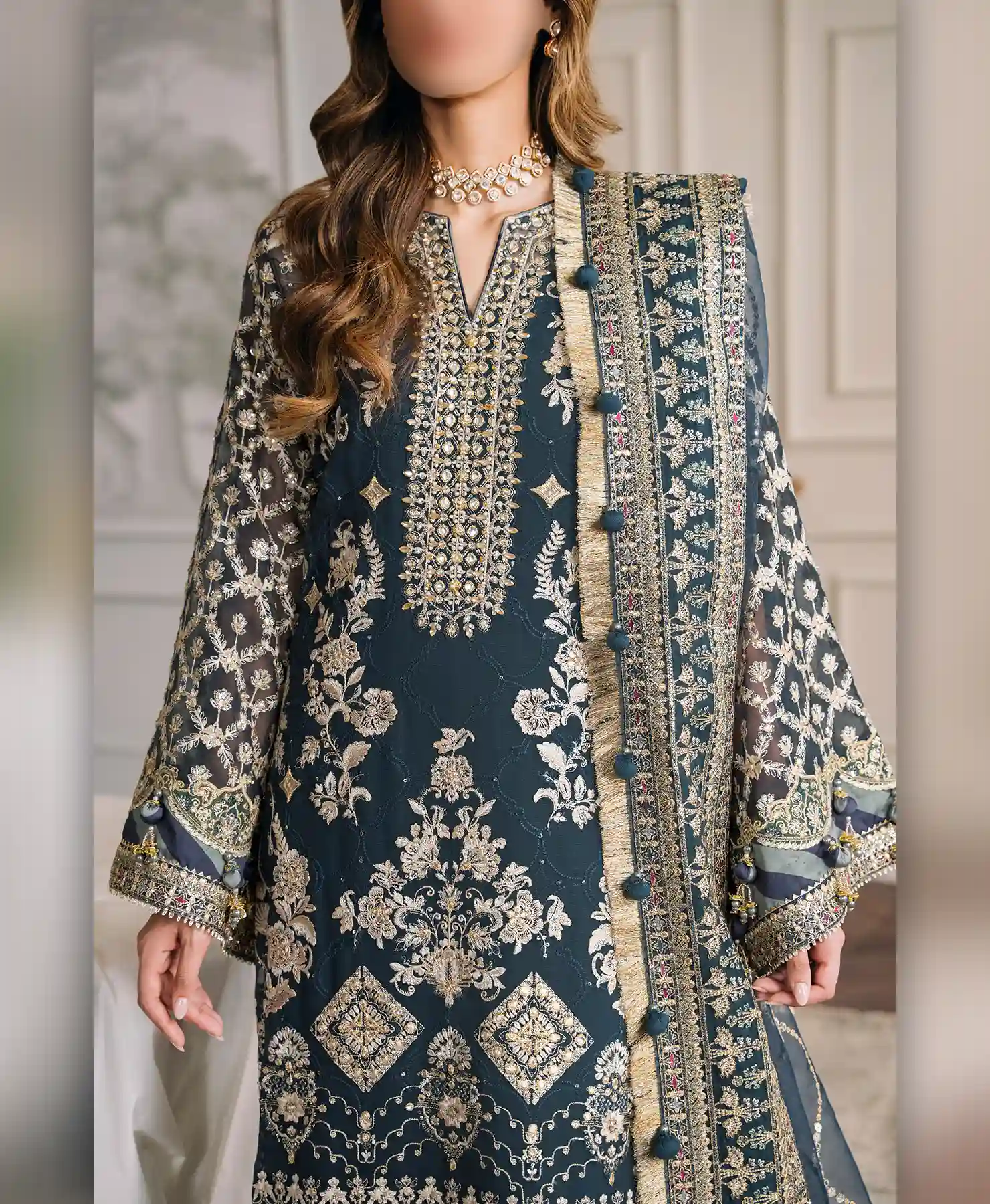 Blue Chantelle by Nayab Fashion Bridal Dress Ladies Fashion Women Clothing Casual Dress