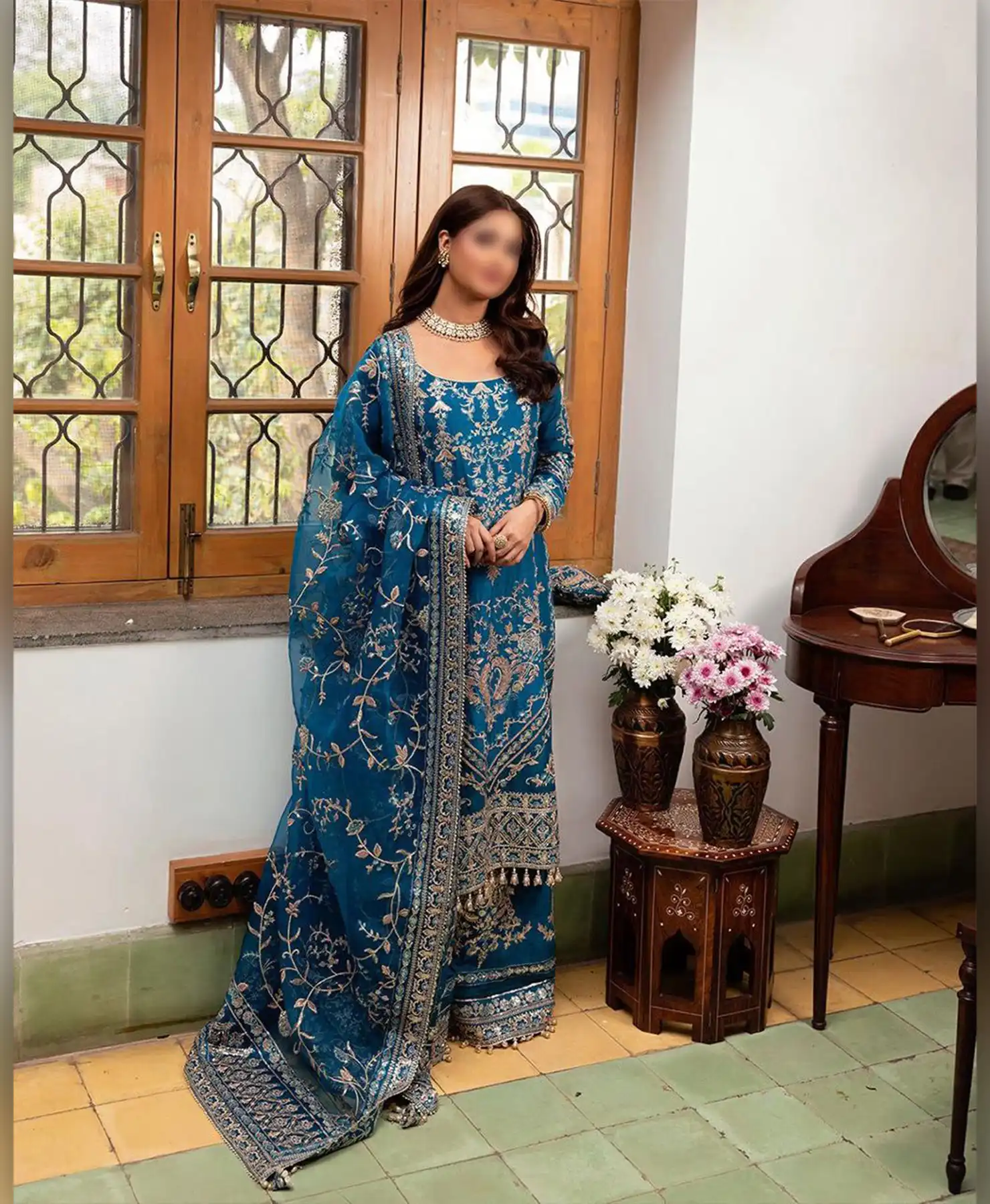Azure Zinc Blue Exclusive Ladies Dress Collection by Nayab Fashion Bridal Dress Nayab Fashion