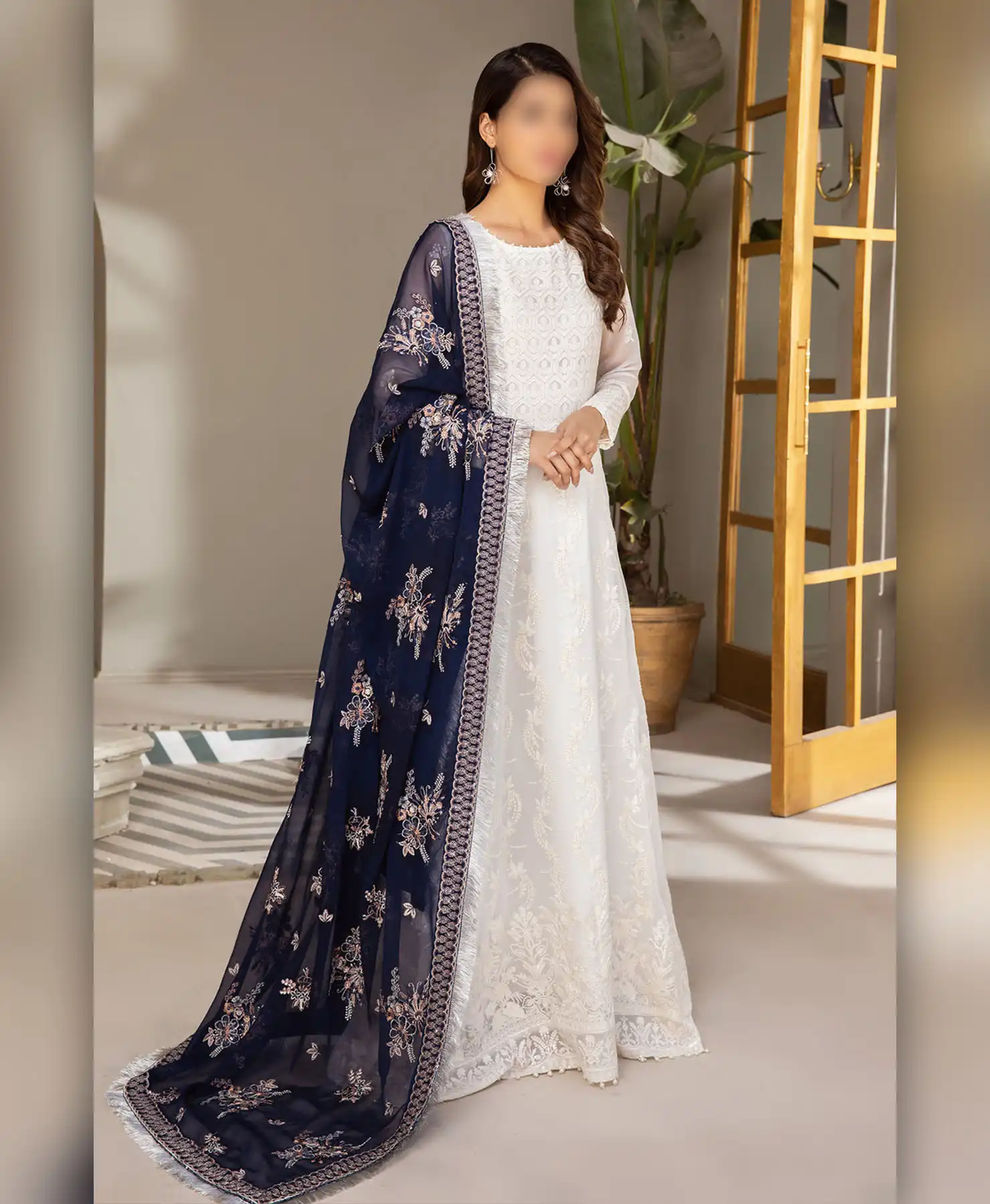 Alizeh White Blue by Nayab Fashion
