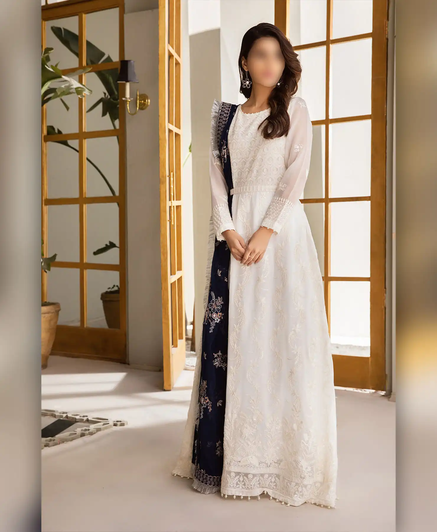 Alizeh White Blue by Nayab Fashion
