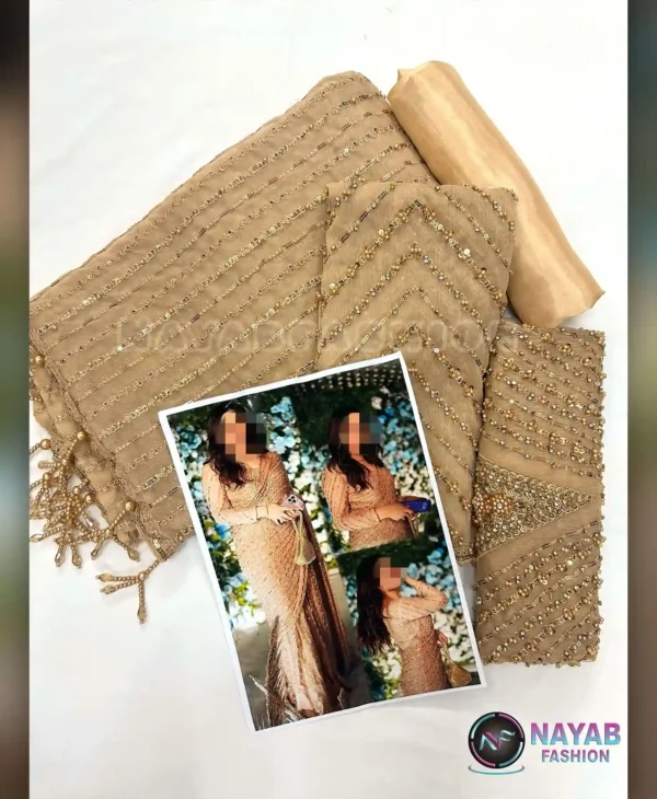 Golden Pearl Saree - Image 4