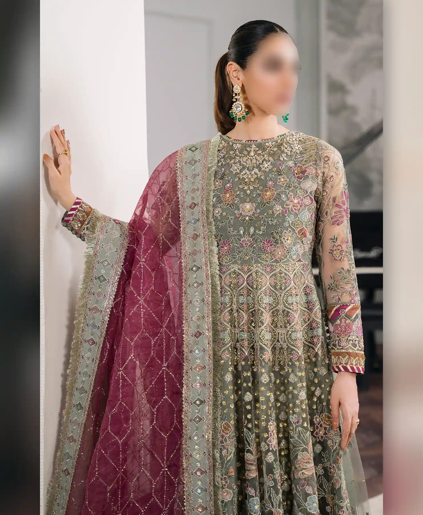 Parrot Bridal Dress by Nayab Fashion