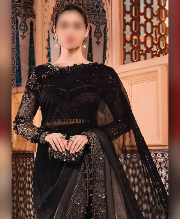 Royal Black Saree - Image 3
