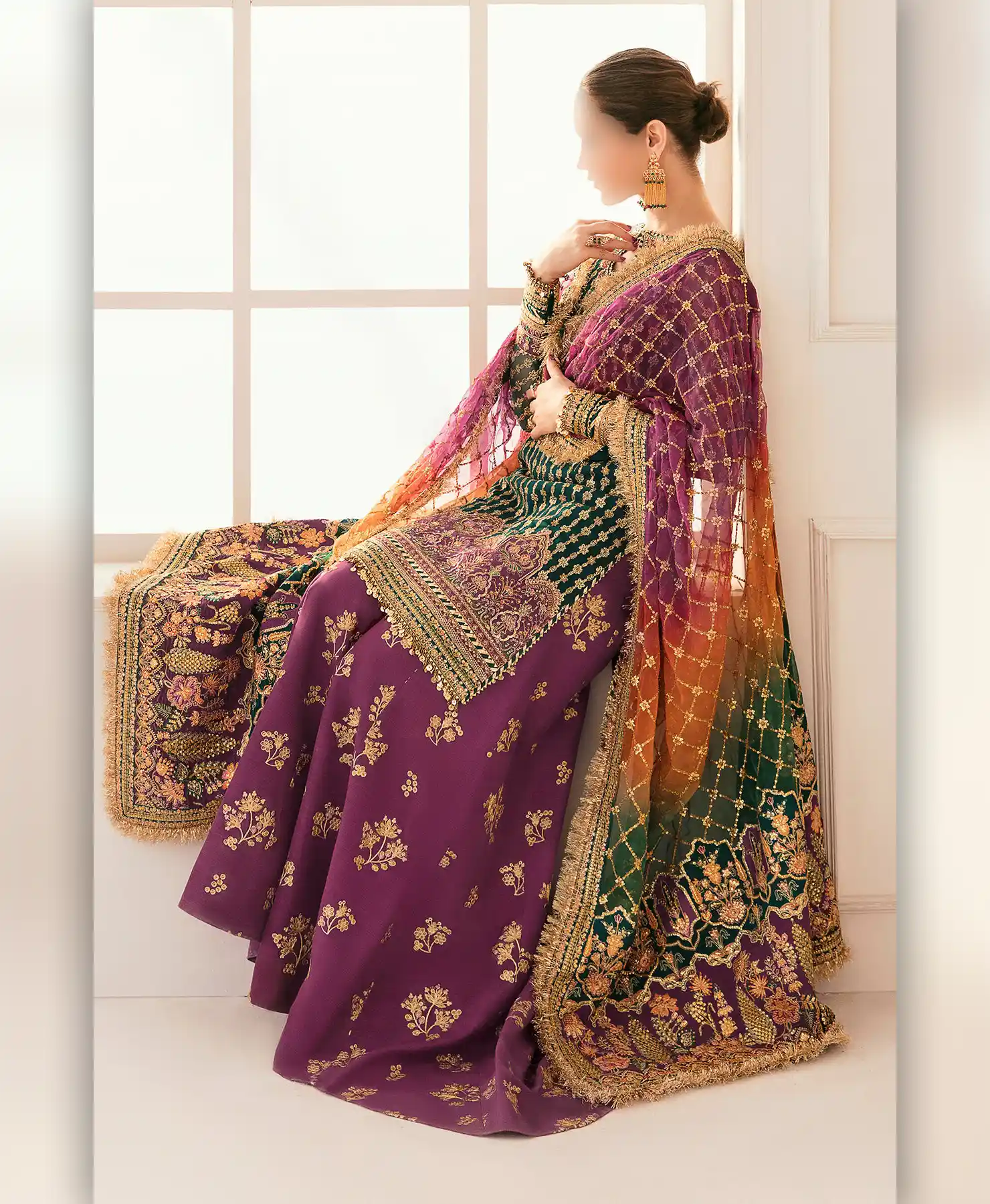 BRQ Green Multi by Nayab Fashion Bridal Dress Ladies Fashion Unstitched Women's Clothing