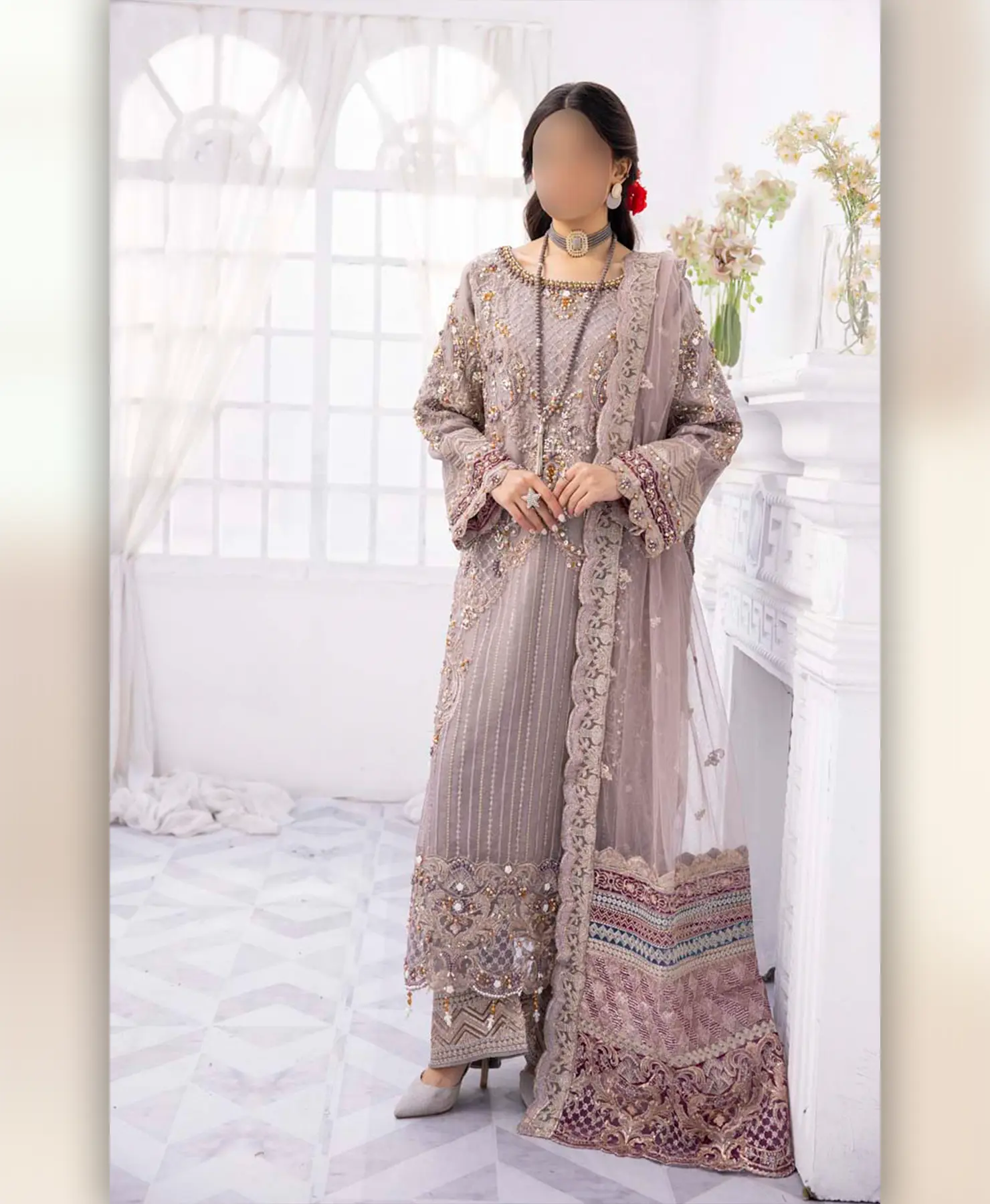 Glossy Purple by Nayab Fashion Bridal Dress Ladies Fashion Unstitched Women's Clothing