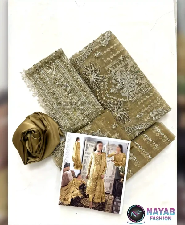 Gulal Mate Gold by Nayab Fashion Bridal Dress Ladies Fashion Unstitched Women's Clothing