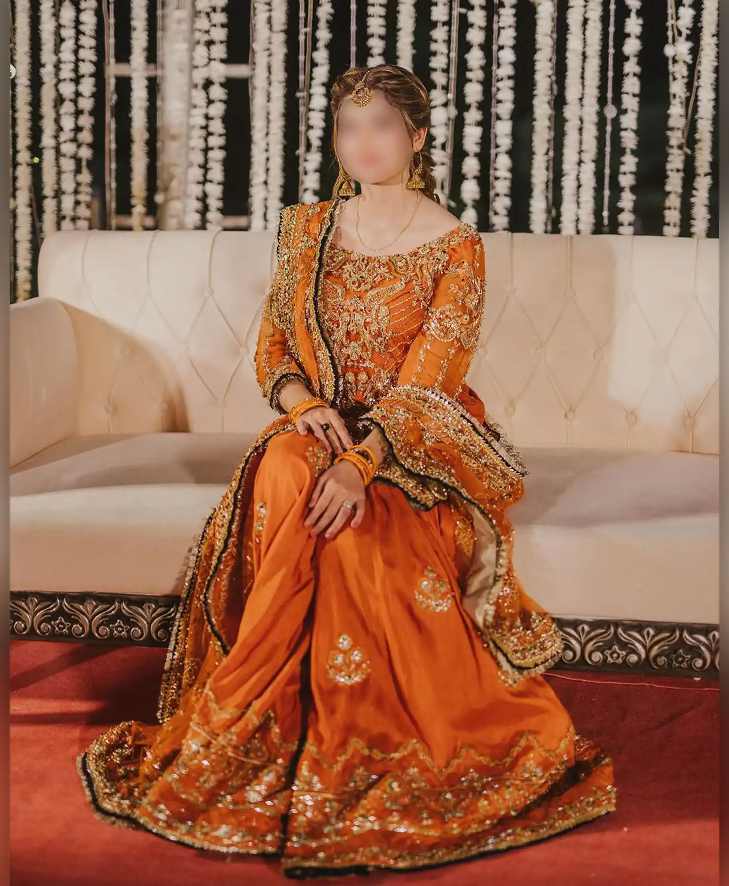 Orange Gharara by Nayab Fashion Bridal Dress Ladies Fashion Unstitched Women's Clothing