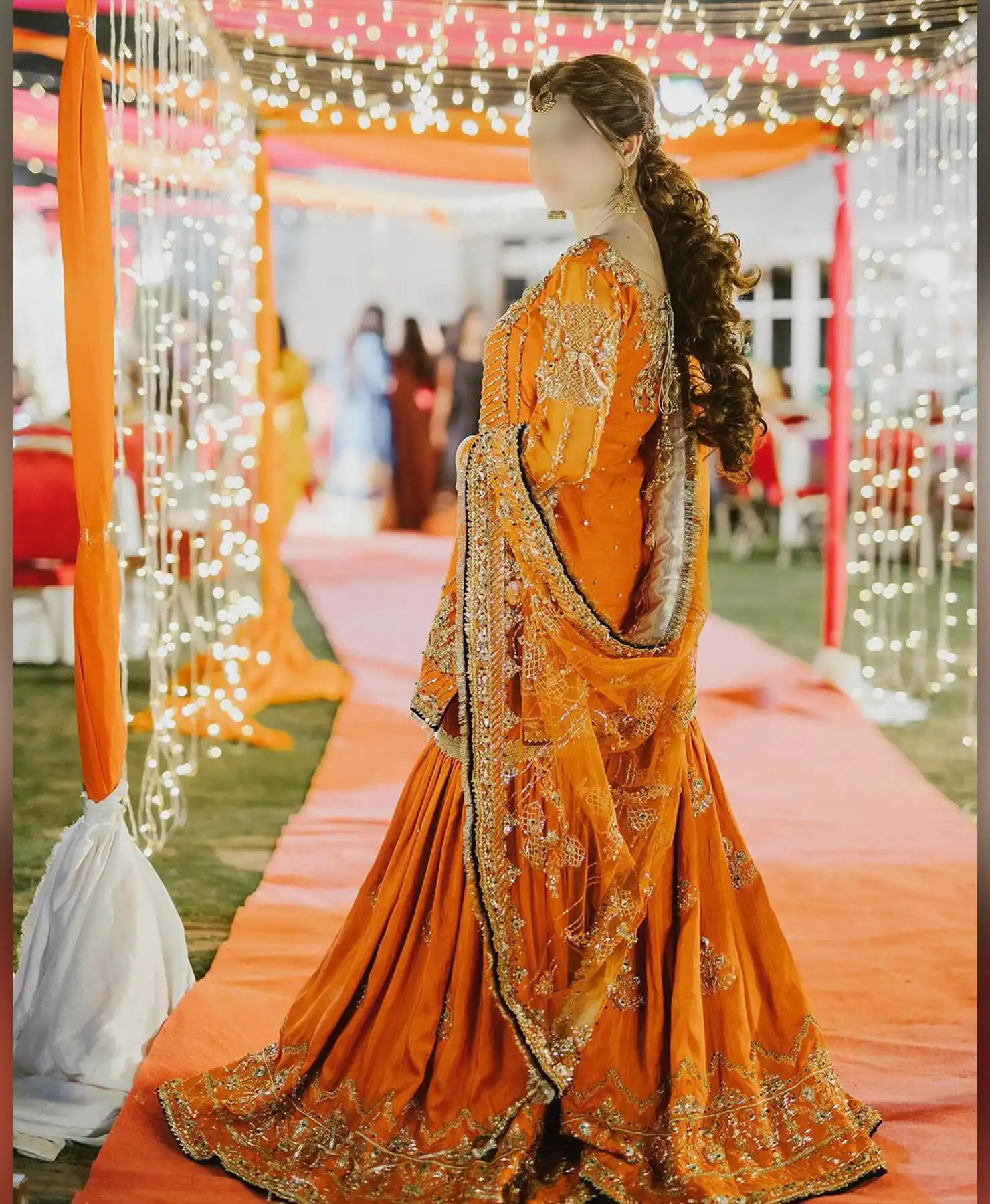 Orange Gharara by Nayab Fashion Bridal Dress Ladies Fashion Unstitched Women's Clothing