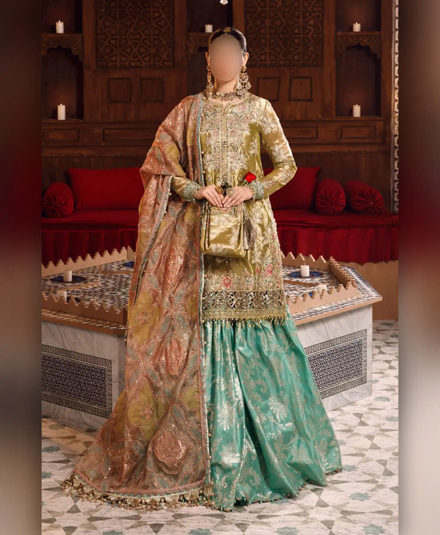 Shimmer Masoori by Nayab Fashion Bridal Dress Ladies Fashion Unstitched Women's Clothing