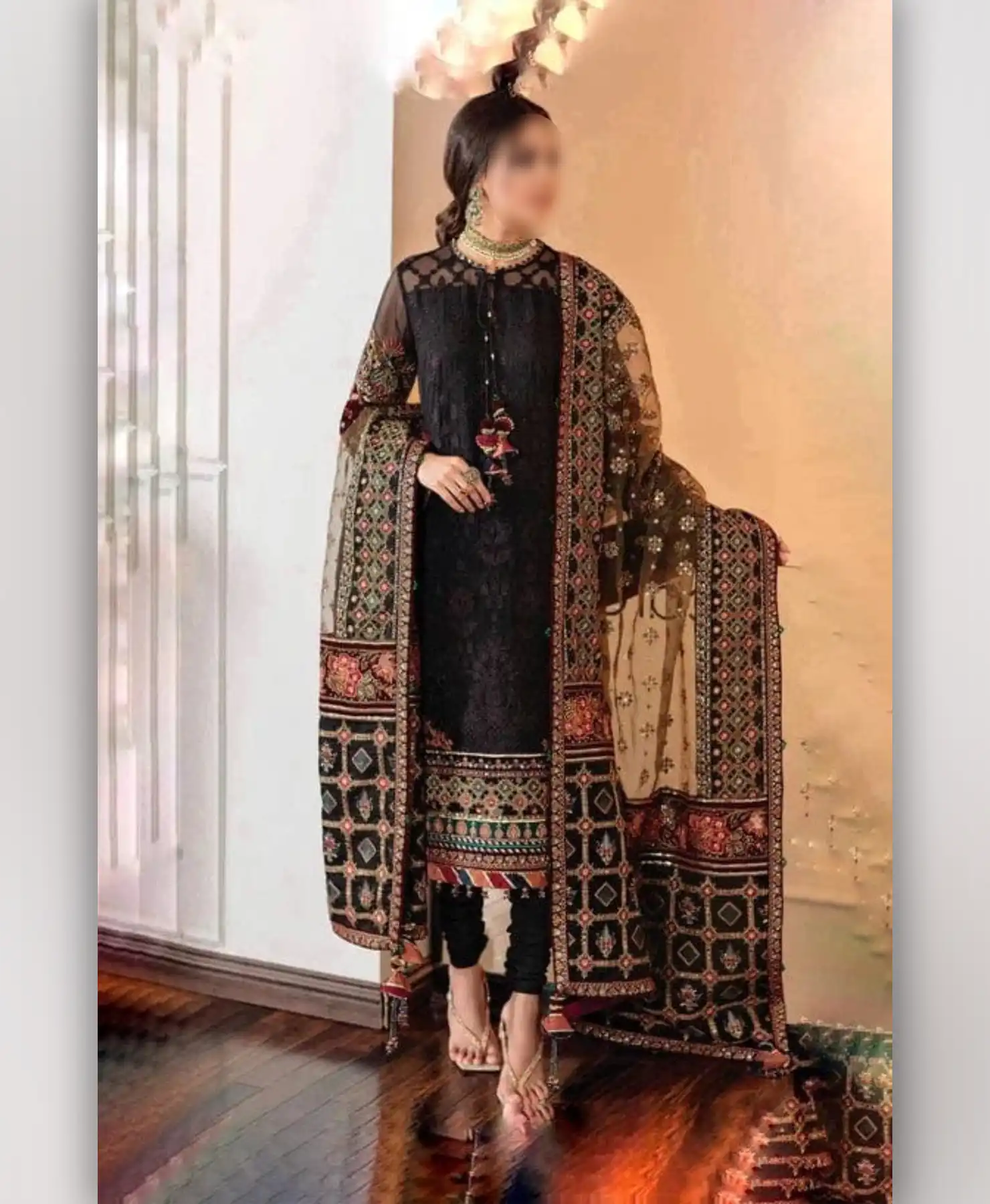 Black Multi by Nayab Fashion Bridal Dress Ladies Fashion Unstitched Women's Clothing
