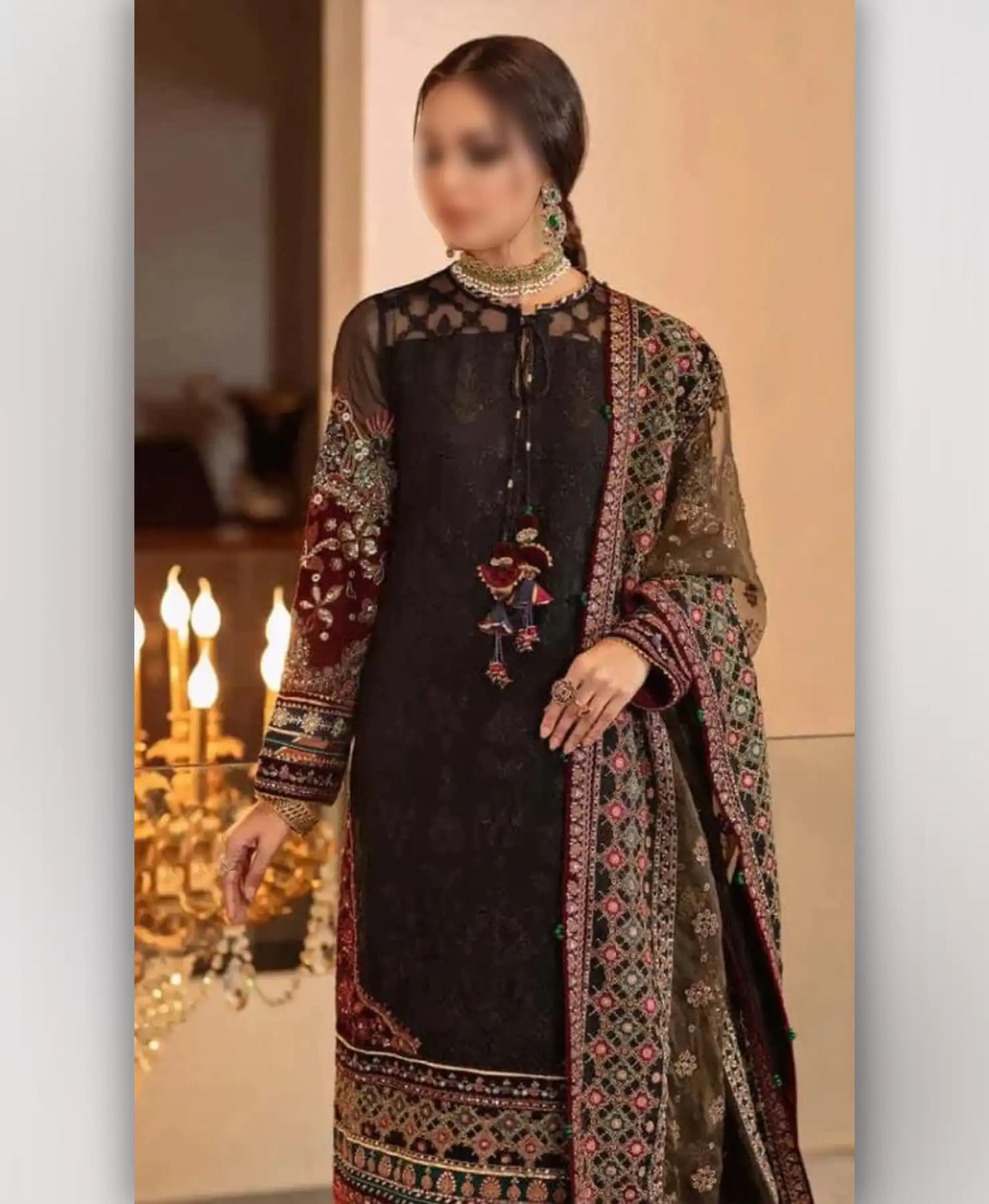 Black Multi by Nayab Fashion Bridal Dress Ladies Fashion Unstitched Women's Clothing