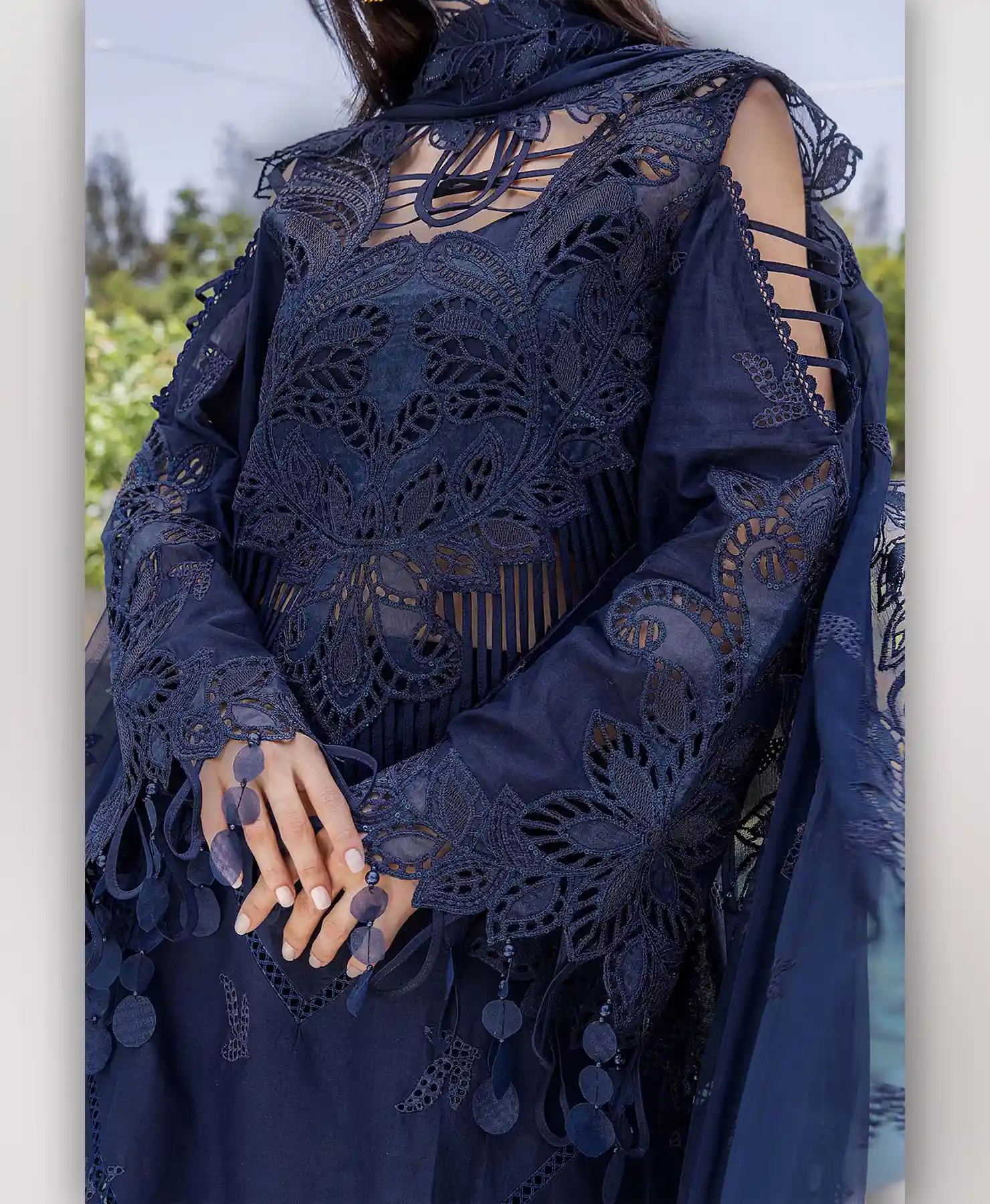 Navy Blue Lawn by Nayab Fashion Bridal Dress Ladies Fashion Unstitched Women's Clothing