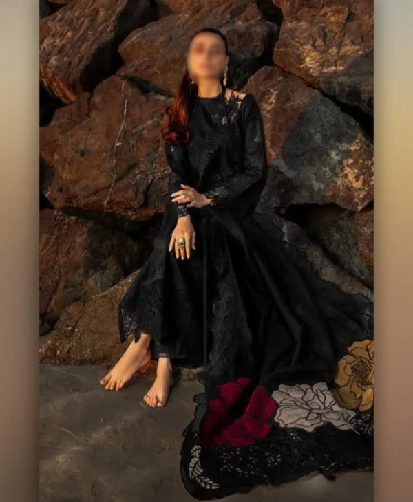 Black 3 Flower by Nayab Fashion Bridal Dress Ladies Fashion Unstitched Women's Clothing