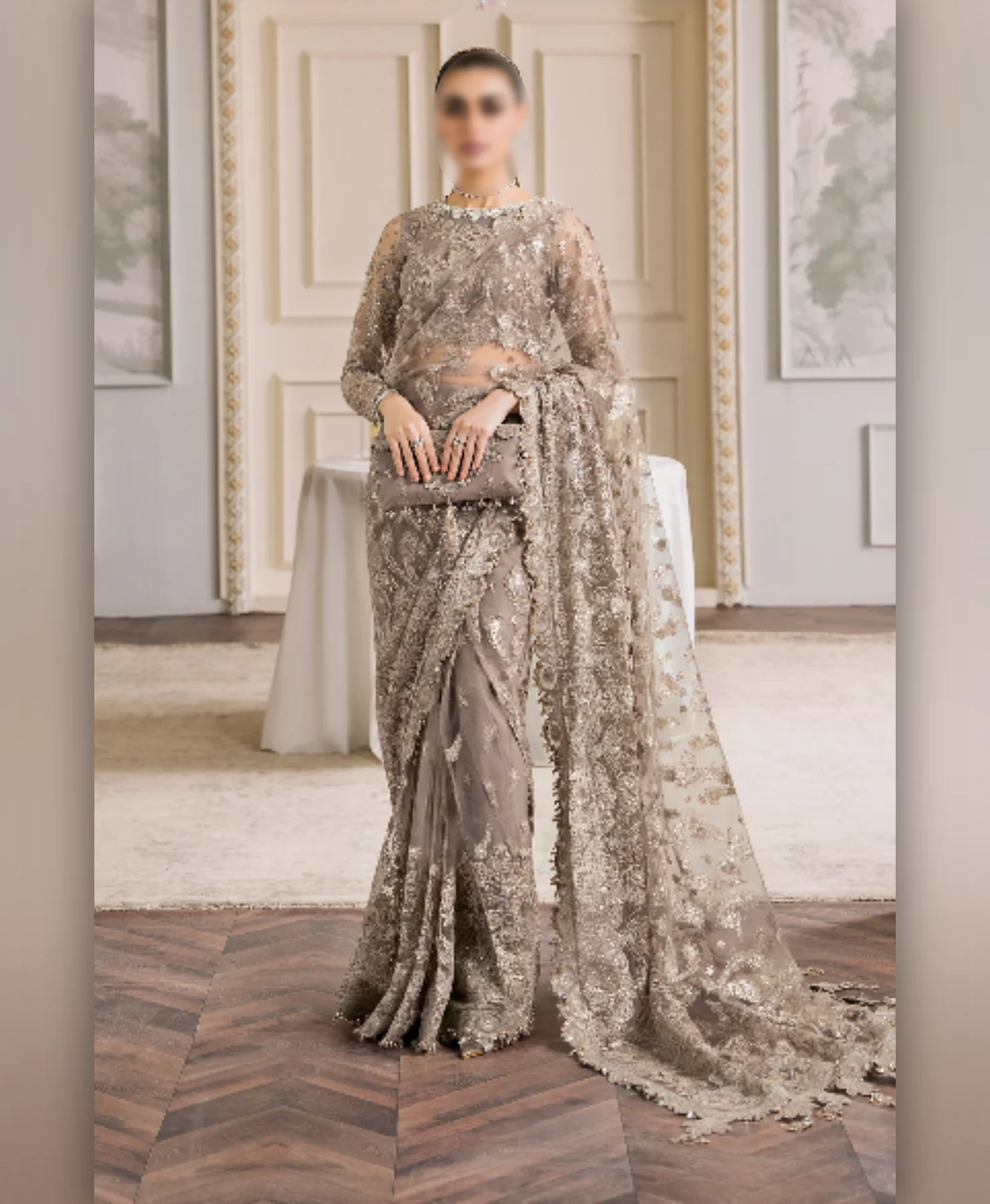 Caramel Saree by Nayab Fashion Bridal Dress Ladies Fashion Unstitched Women's Clothing