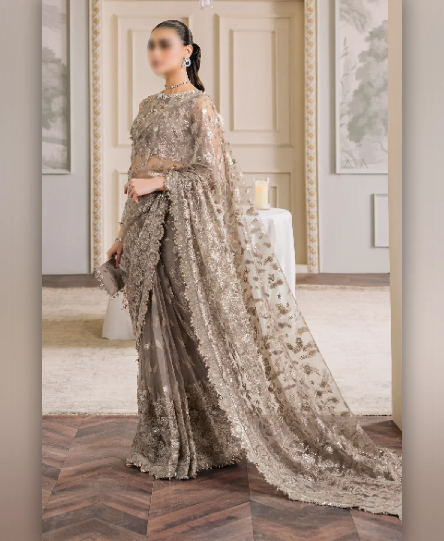 Caramel Saree by Nayab Fashion Bridal Dress Ladies Fashion Unstitched Women's Clothing