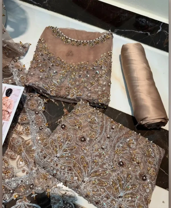 Caramel Saree by Nayab Fashion Bridal Dress Ladies Fashion Unstitched Women's Clothing