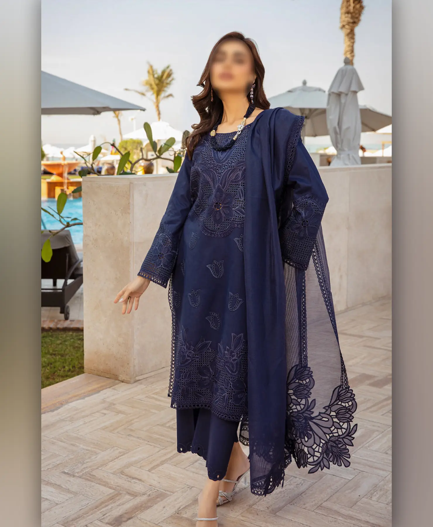 Dora Blue Print by Nayab Fashion Bridal Dress Ladies Fashion Unstitched Women's Clothing