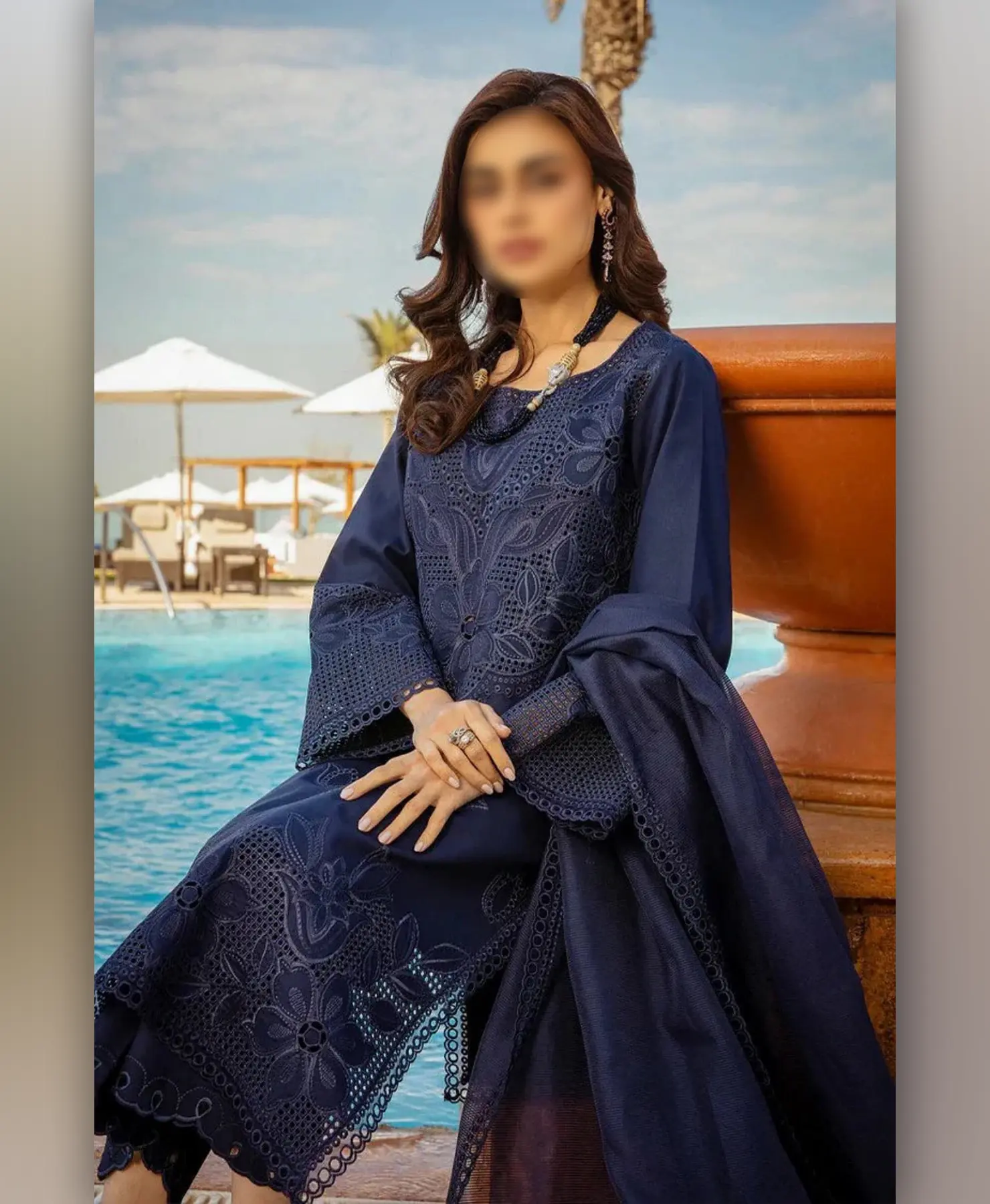 Dora Blue Print by Nayab Fashion Bridal Dress Ladies Fashion Unstitched Women's Clothing