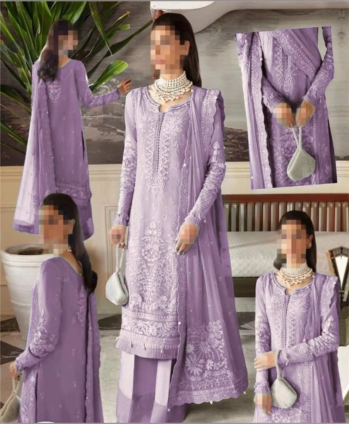 Flossie Purple by Nayab Fashion Bridal Dress Ladies Fashion Unstitched Women's Clothing
