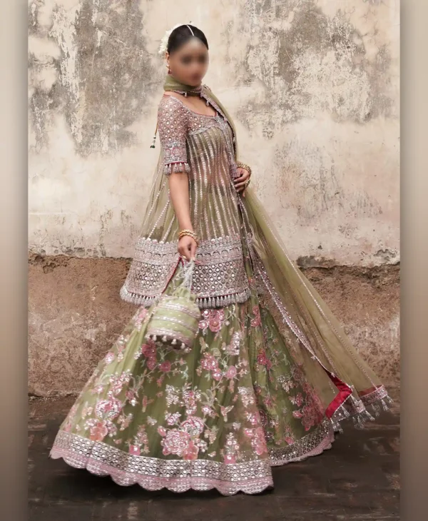 Olive Crystal by Nayab Fashion Bridal Dress Ladies Fashion Unstitched Women's Clothing
