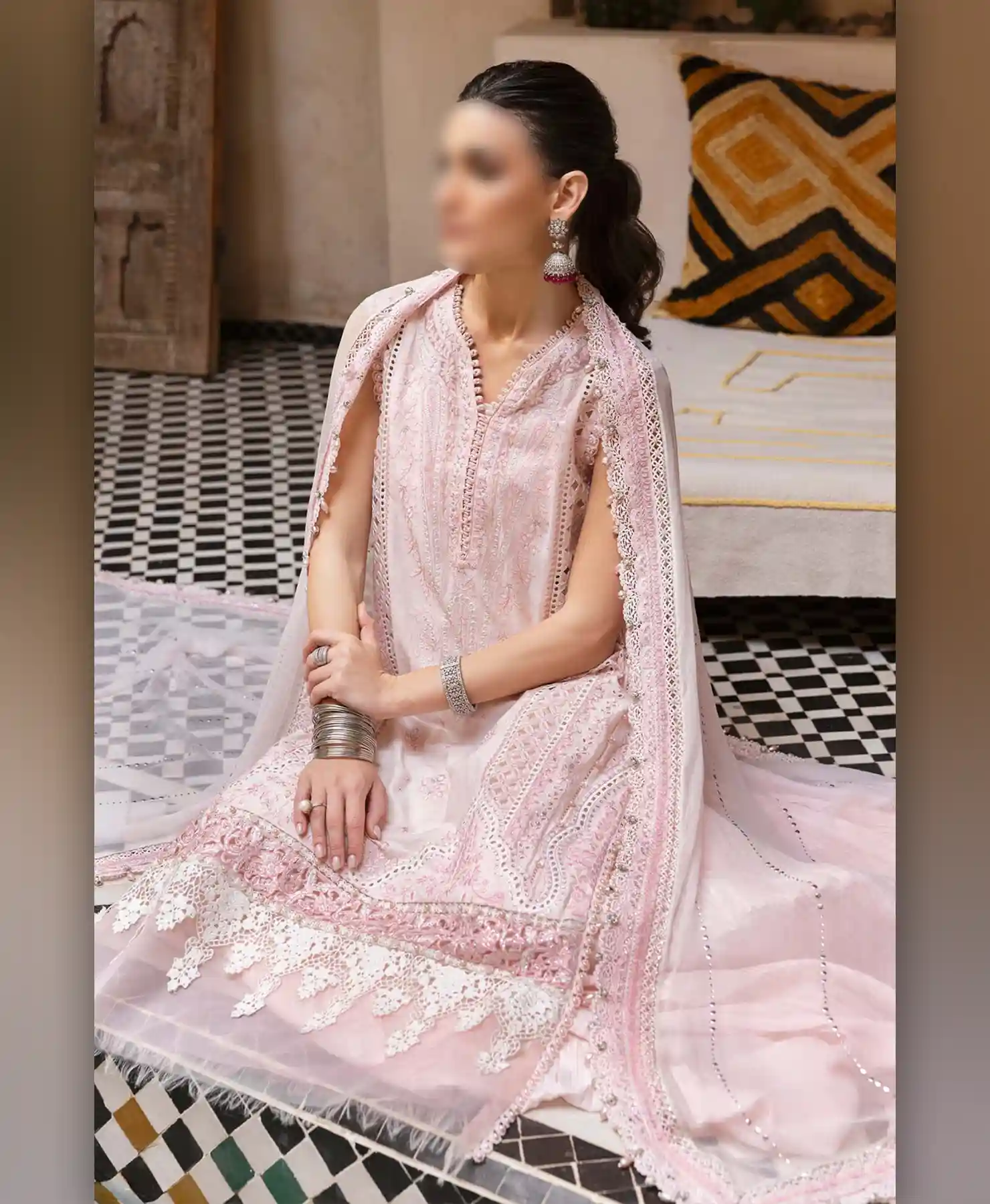 Pink MB25 by Nayab Fashion Bridal Dress Ladies Fashion Unstitched Women's Clothing