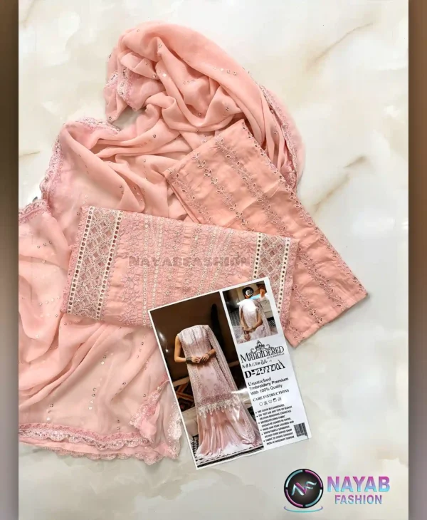 Pink MB25 by Nayab Fashion Bridal Dress Ladies Fashion Unstitched Women's Clothing