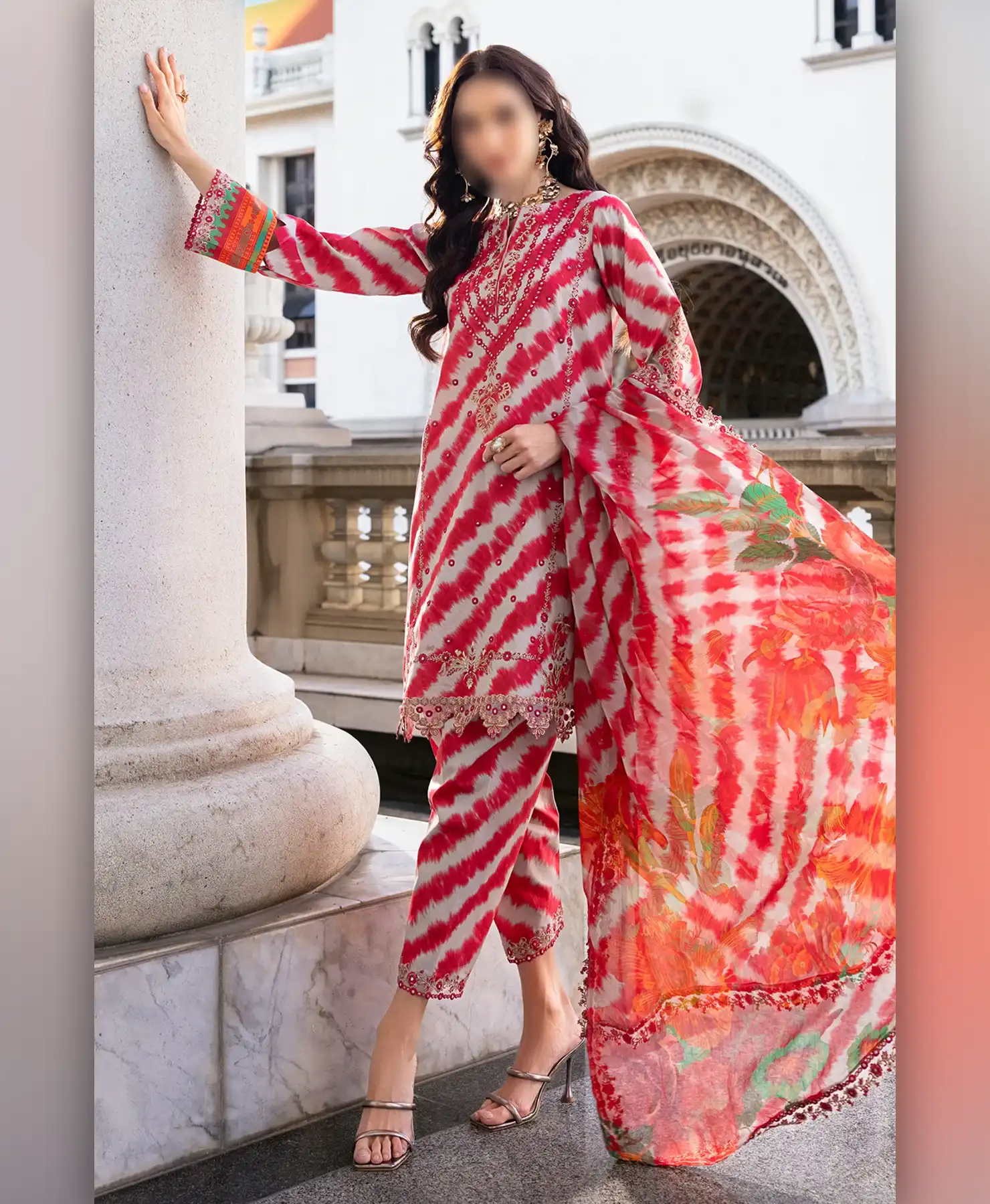 Red Zabra Print by Nayab Fashion Bridal Dress Ladies Fashion Unstitched Women's Clothing