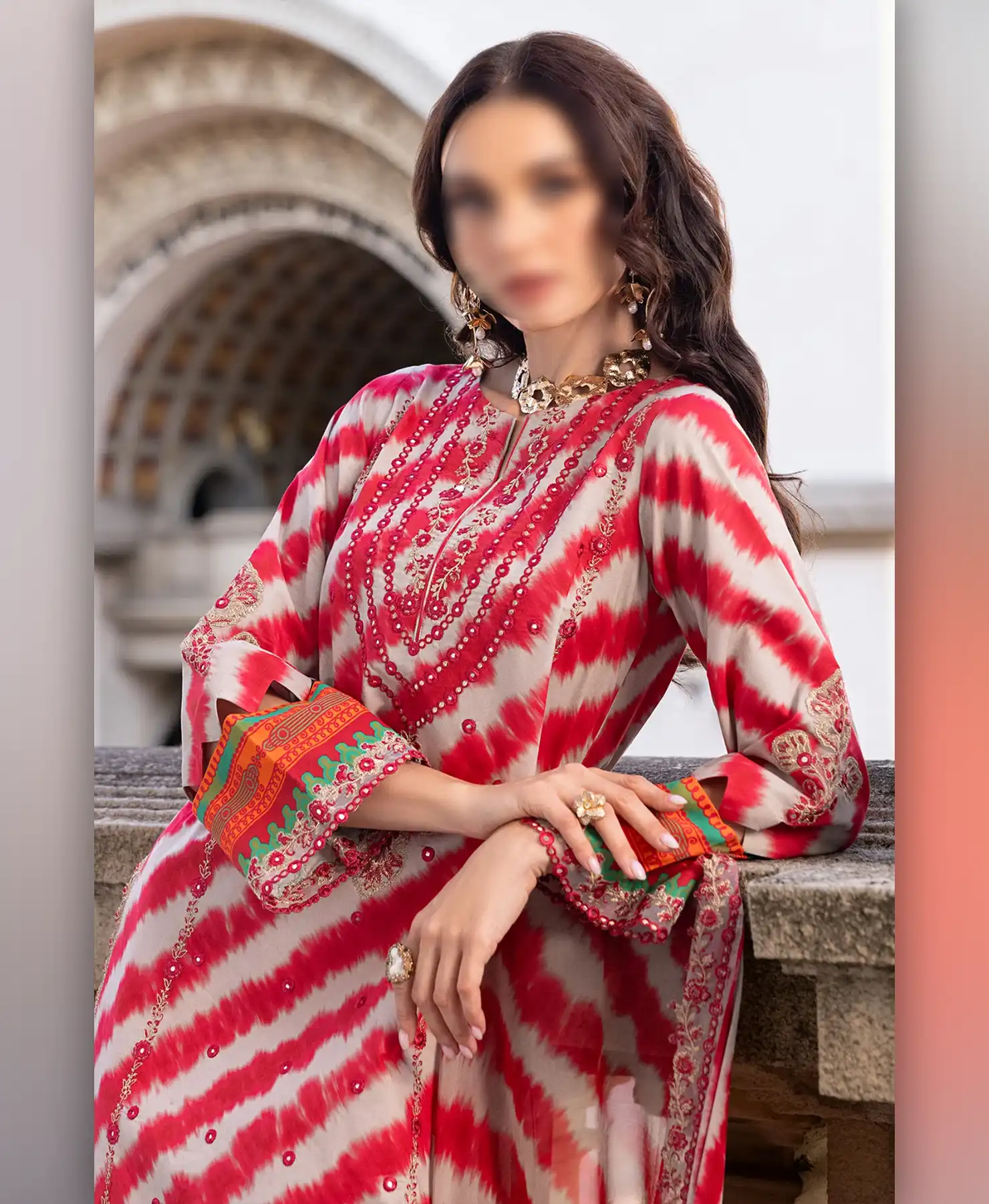 Red Zabra Print by Nayab Fashion Bridal Dress Ladies Fashion Unstitched Women's Clothing