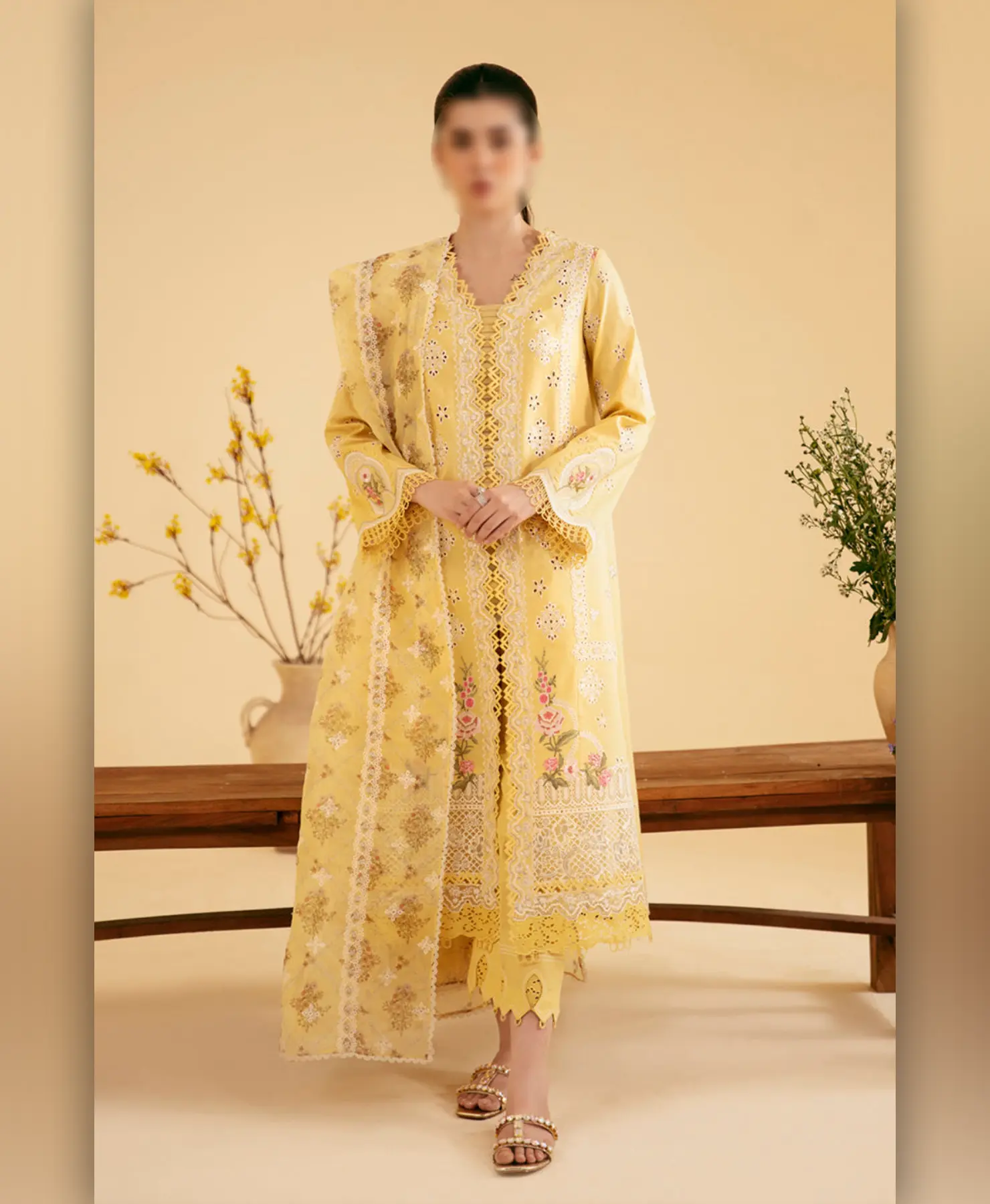 Yellow Qlmkr by Nayab Fashion Bridal Dress Ladies Fashion Unstitched Women's Clothing