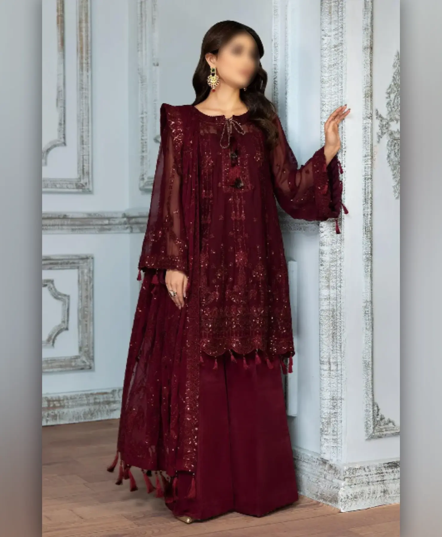 Alizehh Mahroon by Nayab Fashion Bridal Dress Ladies Fashion Unstitched Women's Clothing