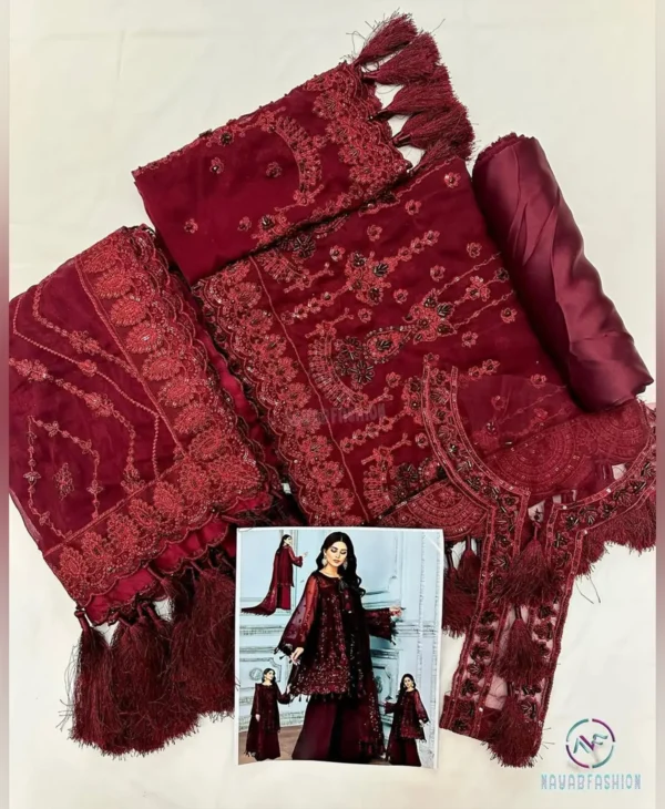 Alizehh Mahroon by Nayab Fashion Bridal Dress Ladies Fashion Unstitched Women's Clothing