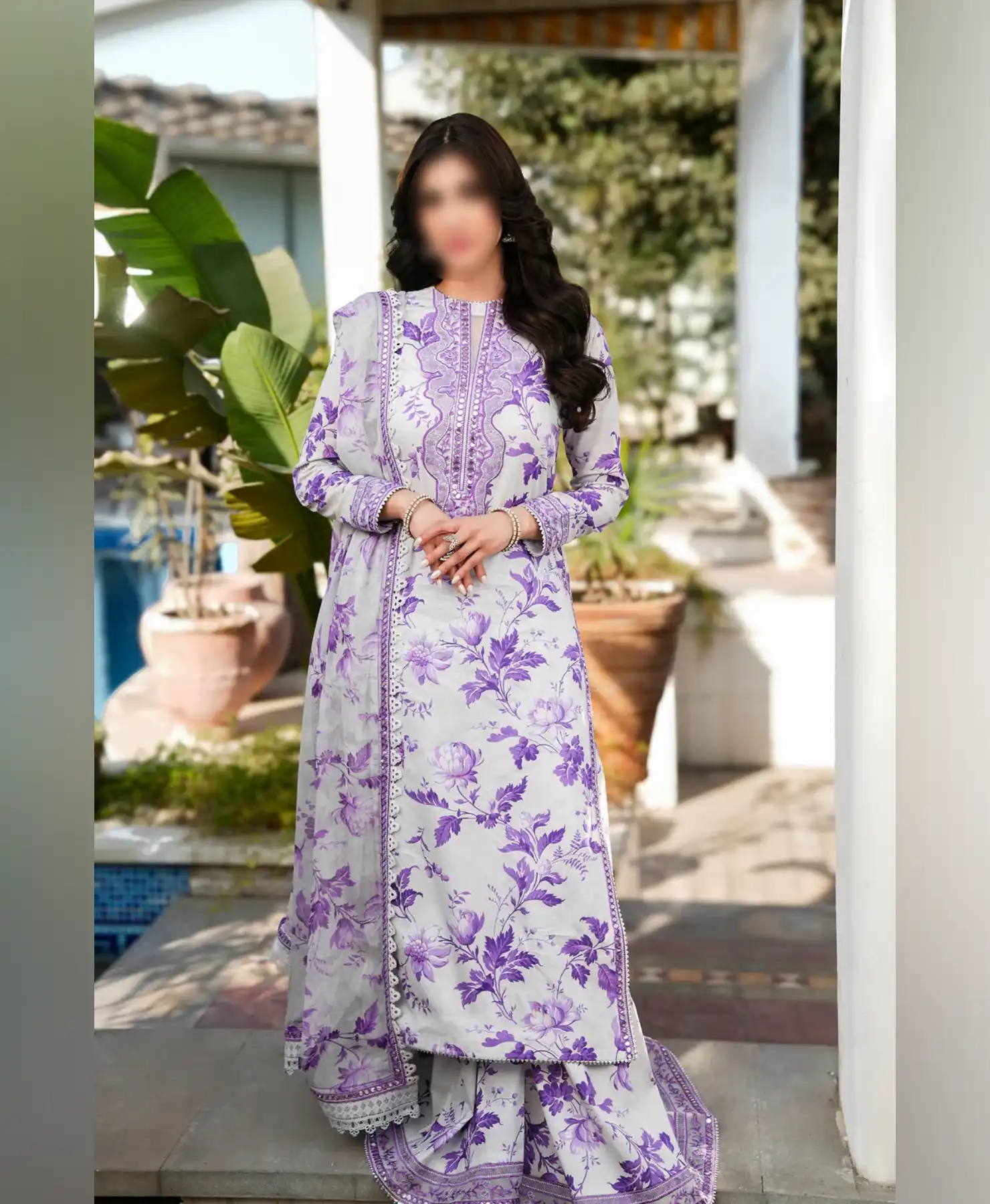 Aneela Purple by Nayab Fashion Bridal Dress Ladies Fashion Unstitched Women's Clothing