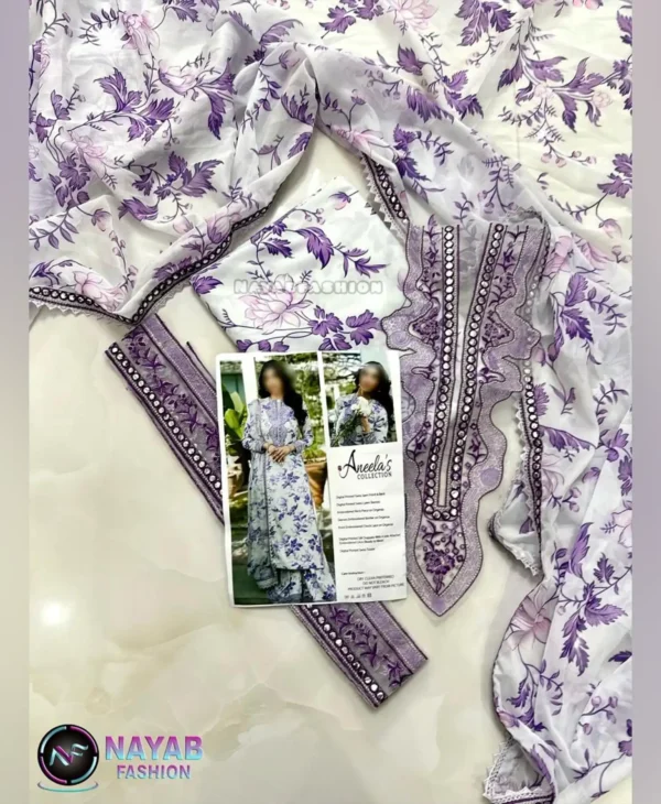 Aneela Purple by Nayab Fashion Bridal Dress Ladies Fashion Unstitched Women's Clothing