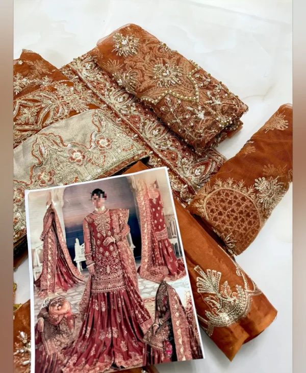 Rusty Luxurious by Nayab Fashion Bridal Dress Ladies Fashion Unstitched Women's Clothing