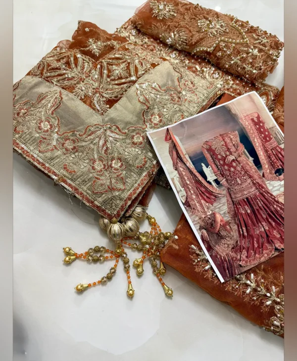 Rusty Luxurious by Nayab Fashion Bridal Dress Ladies Fashion Unstitched Women's Clothing